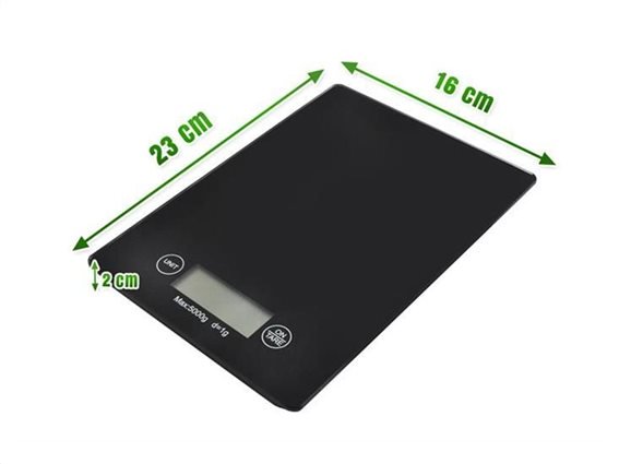 Ψηφιακή ζυγαριά κουζίνας 5kg/1g με LCD οθόνη  KE-A Μαύρη